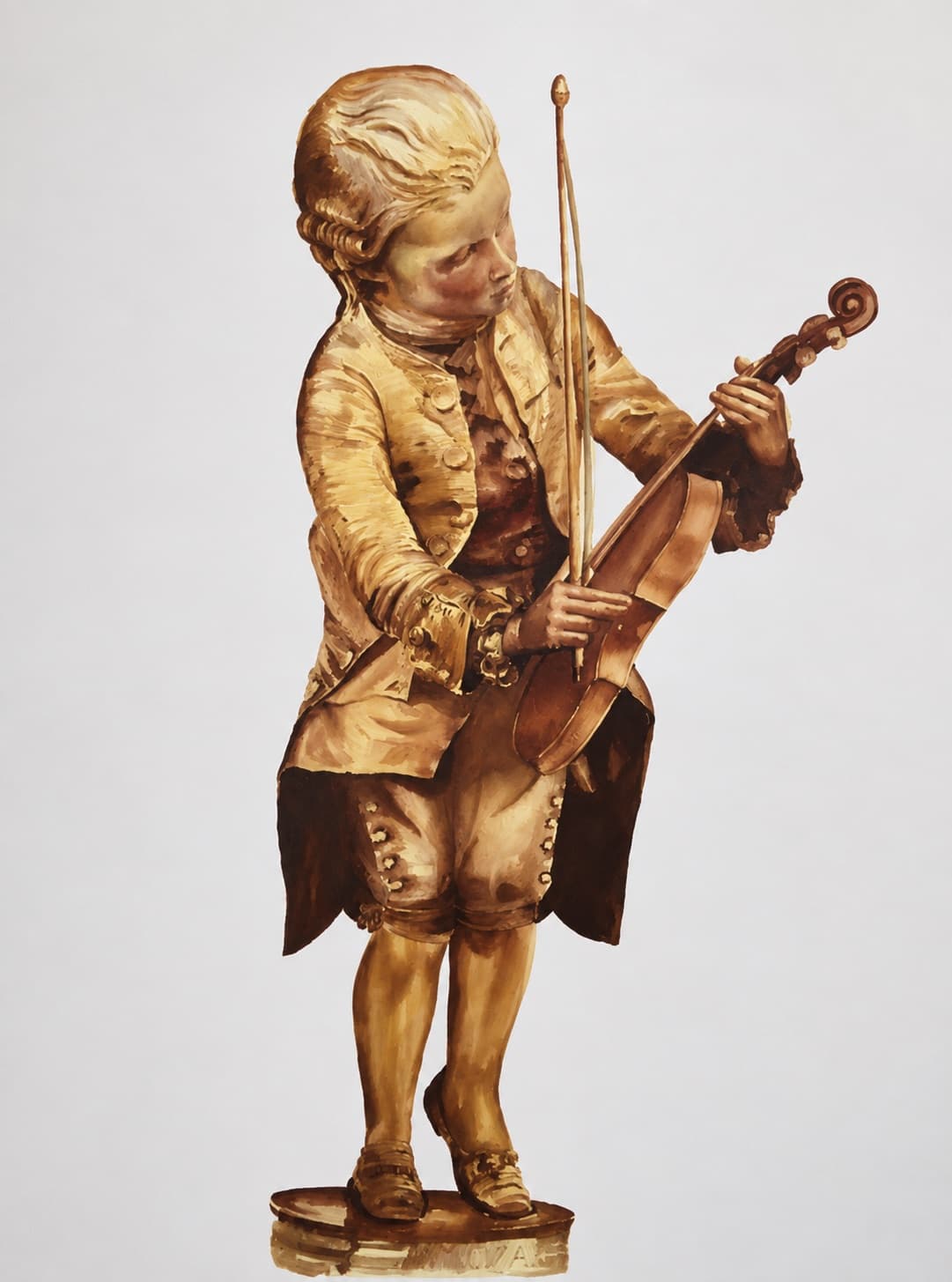 Le jeune virtuose — aquarelle de Delara Ahmadi Darani